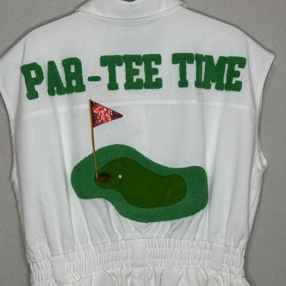 Brianna Cannon Shirt Dress Womens Large White Golf Par-Tee Time Button Front - Picture 9 of 10